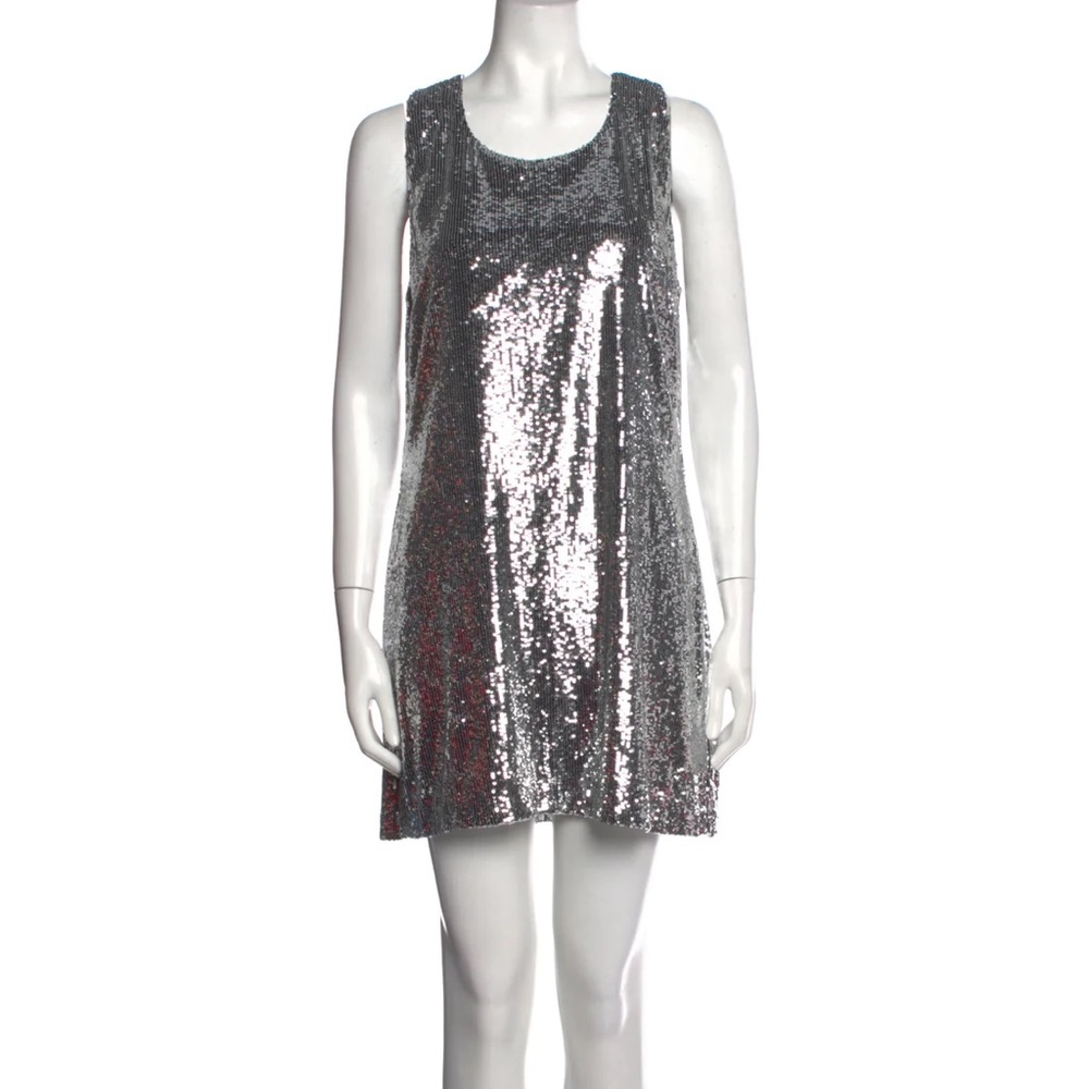 NWT 𝐓𝐎𝐑𝐘 𝐁𝐔𝐑𝐂𝐇 $750 Silver Sequins Tunic Party Shift Dress